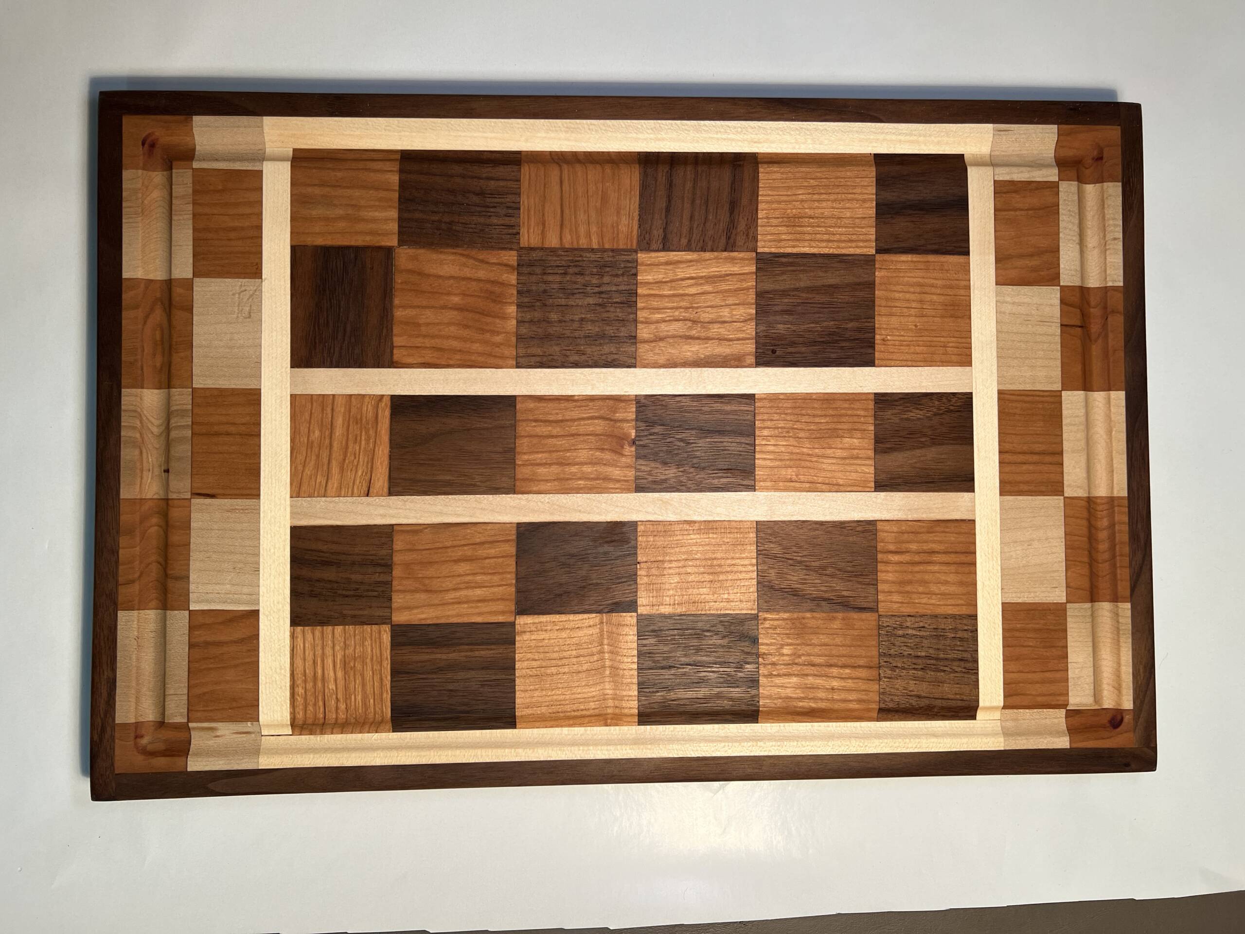 Hardwood Cutting Board- Walnut, Cherry, and Maple