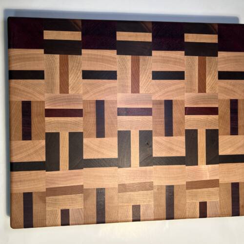 Hardwood Cutting Board- Purple Heart, Walnut, and Maple