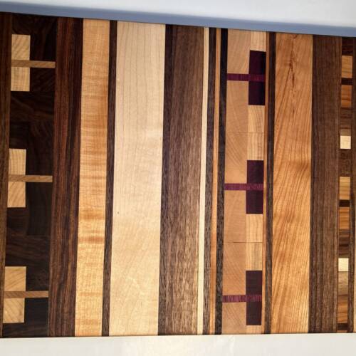 Hardwood Cutting Board- Purple Heart, Walnut, Cherry, Maple, and Acacia