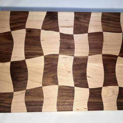 Hardwood Wavy Cutting Board- Walnut and Maple